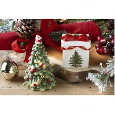 Spode Christmas Tree Figural 2 Piece Tree and Gift Box Salt and Pepper Set SPD2059